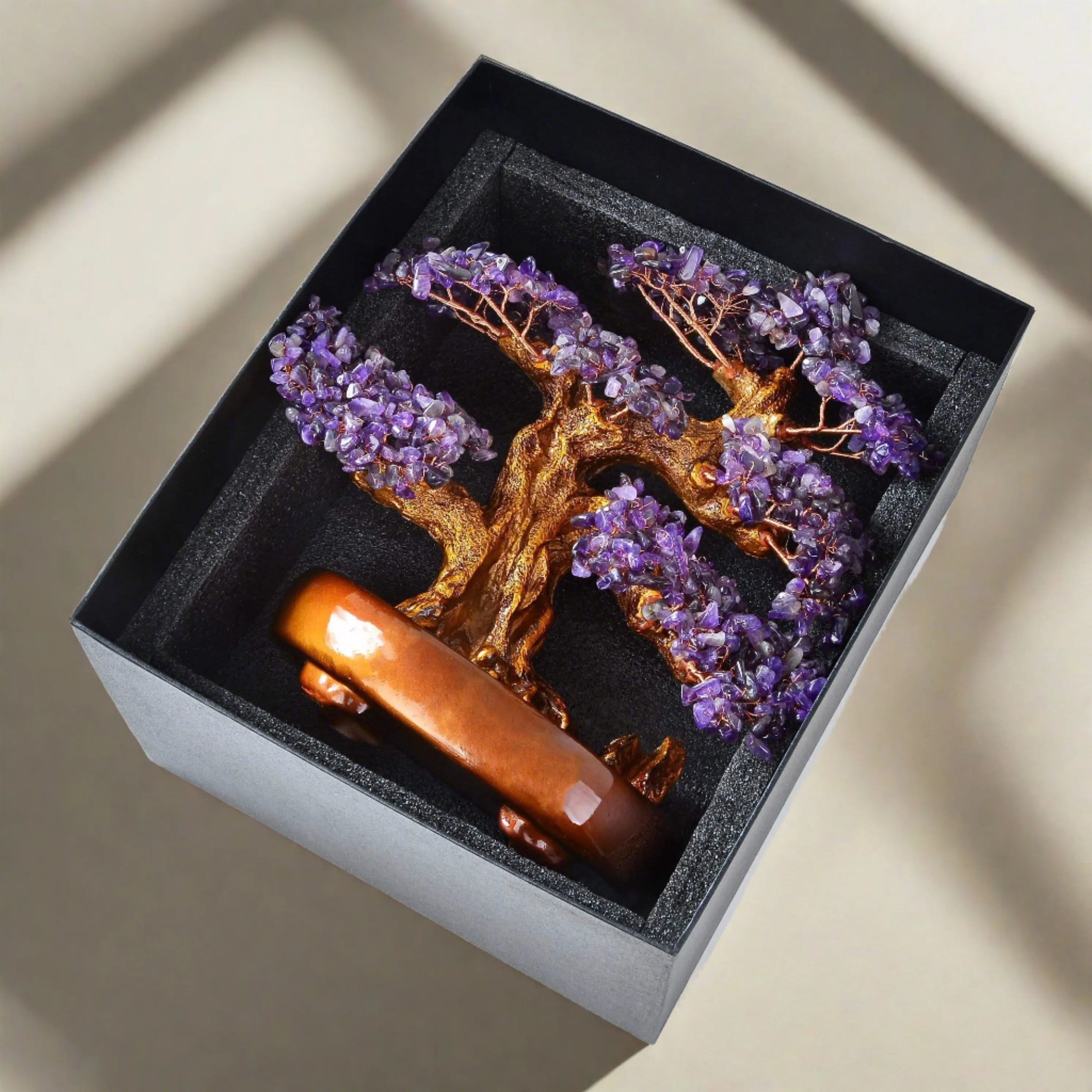 Amethyst Bonsai Tree of Life with 1,251 Natural Gemstones