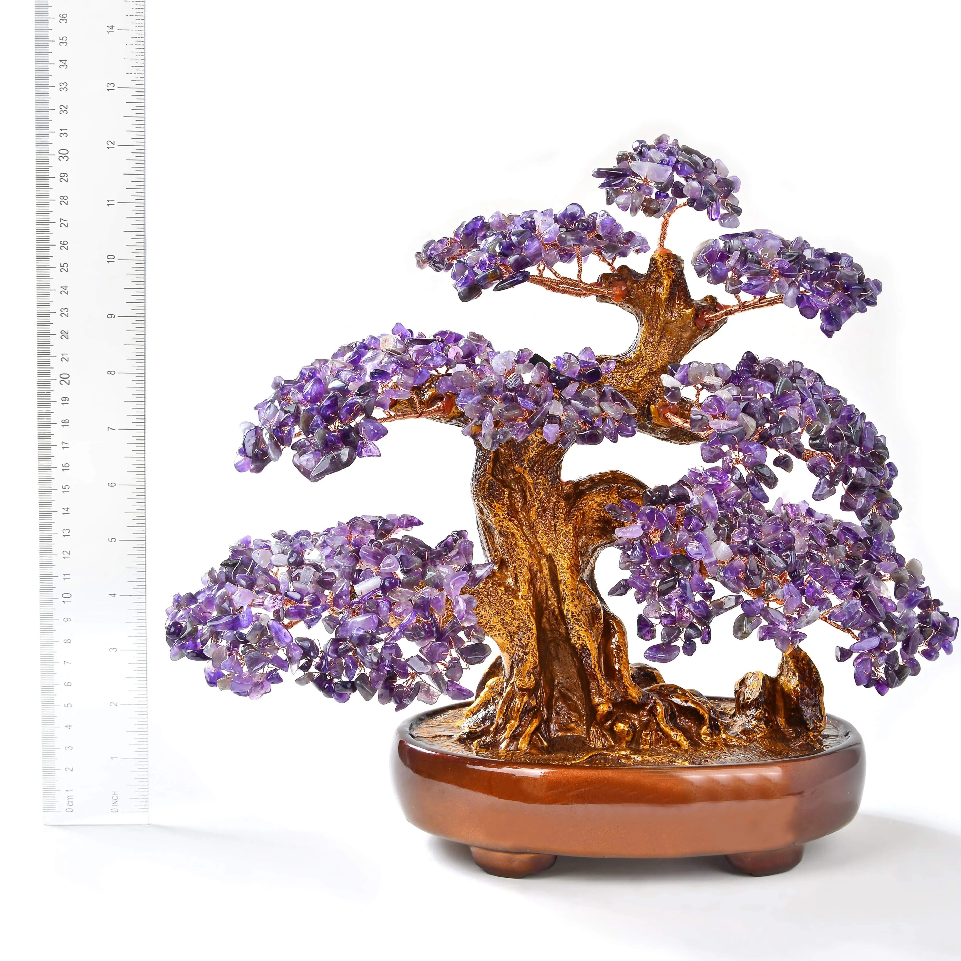 Amethyst Bonsai Tree of Life with 1,251 Natural Gemstones