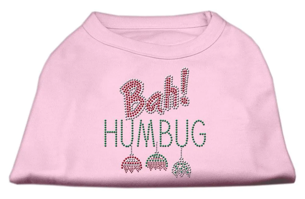 Bah Humbug Rhinestone Dog Shirt Light Pink XXL (18)