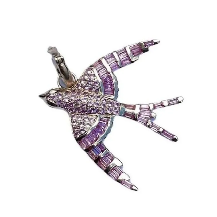 Evelyn Baguette Bird Charm Pendant