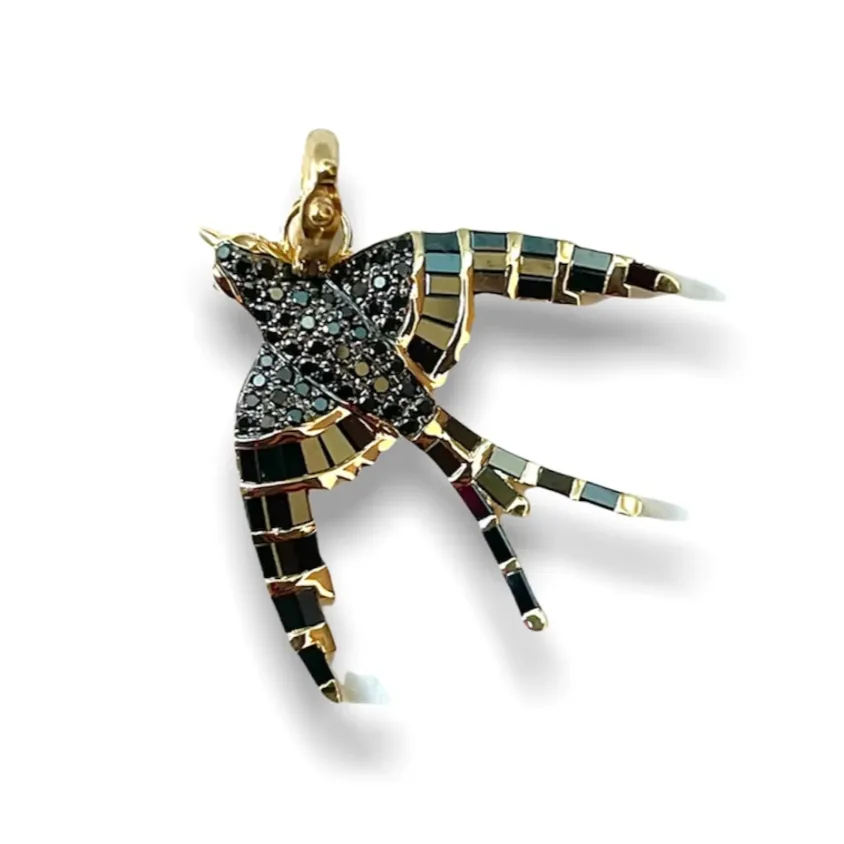 Evelyn Baguette Bird Charm Pendant