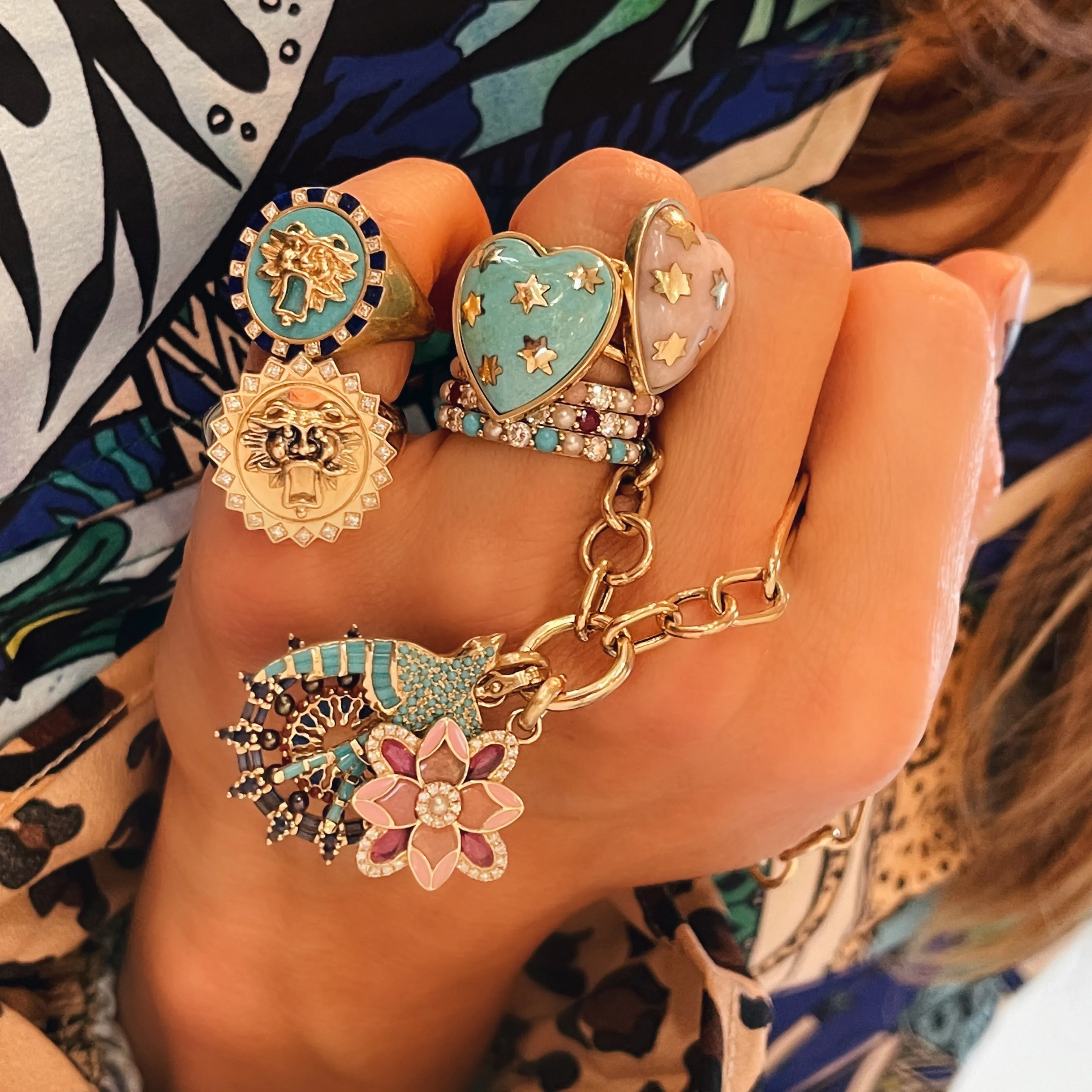 Evelyn Baguette Bird Charm Pendant