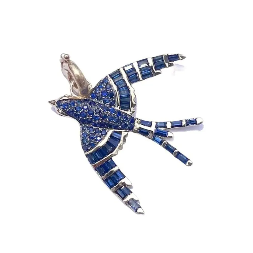 Evelyn Baguette Bird Charm Pendant