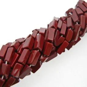 Red Jasper Plain Rectangle Beads 15" Strand