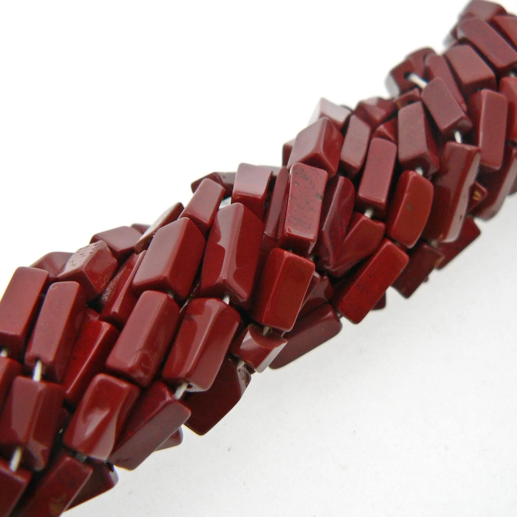 Red Jasper Plain Rectangle Beads 15" Strand